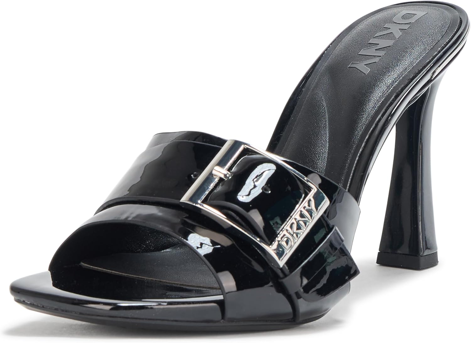 DKNY Womens Clorissa Evening Sandal Mule Heel with Belt Detail