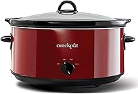 Crock-Pot 8-Quart Manual Slow Cooker Red - XL Capacity Serves 10+, High/Low/Warm, Dishwasher Safe Stoneware