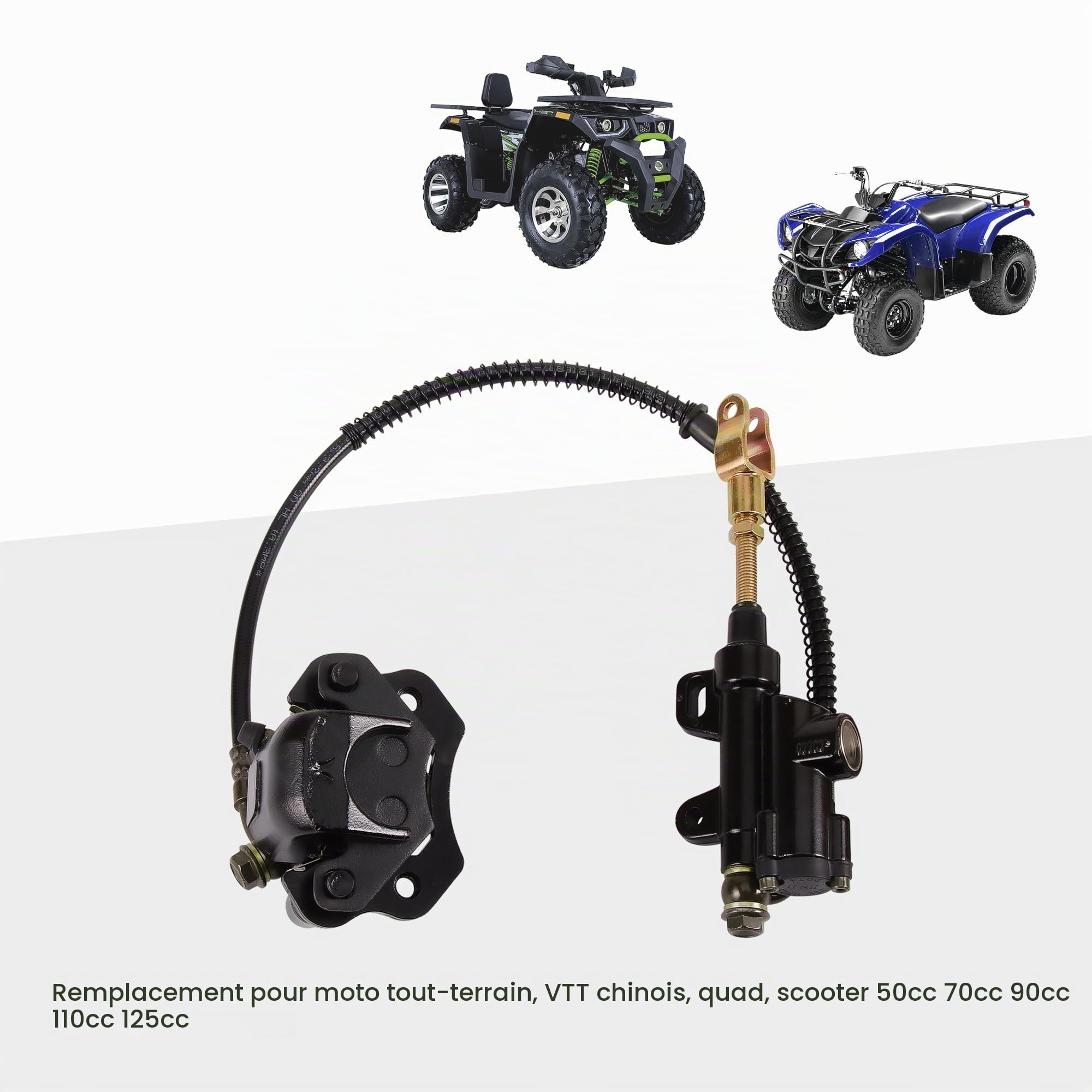 GOOFIT Assemblage de Frein Arri¨¨re ATV Quad Caliper Remplacement pour 50cc 70cc 90cc 110cc 125cc Scooter Chinois en Cylindre de ma?tre