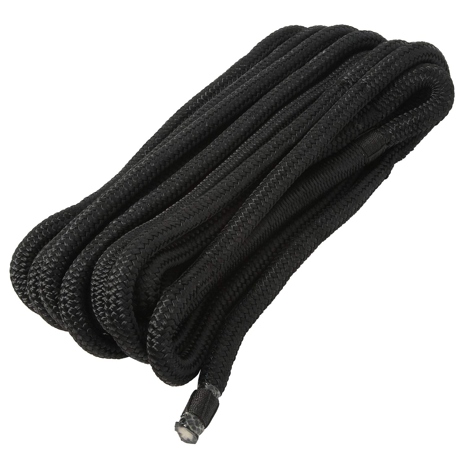 NovelBee Lot de 2 Lignes d'accueil en Nylon à Double Tresse de 1,6 cm x 9,2 m, Corde d'amarrage, Limite de Charge de Travail de 698,5 kg, résistance à la Rupture de 3,5 kg (Noir)