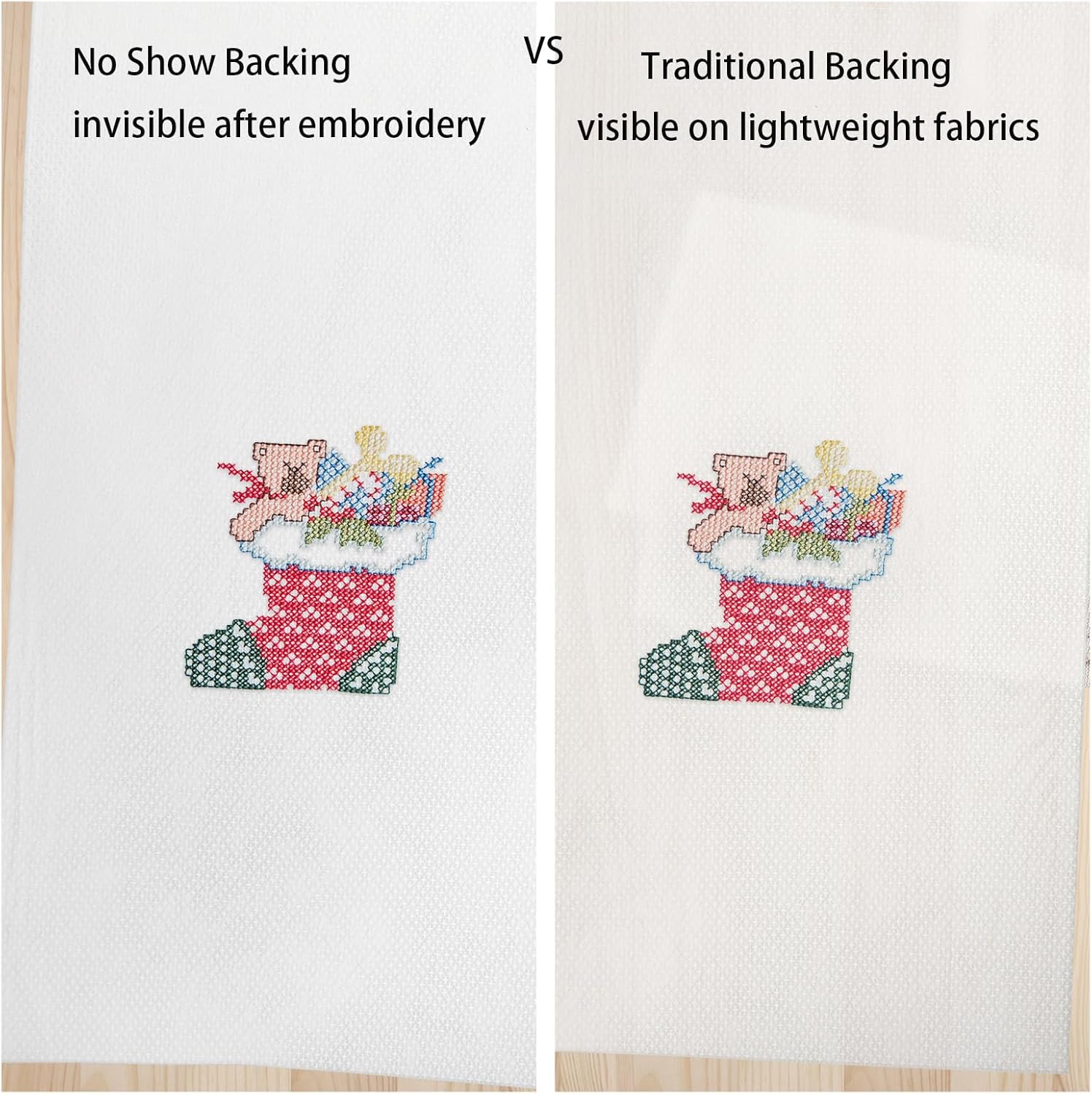 Jucoan No Show Mesh Embroidery Stabilizer 12" x 50 Yard, 1.5 Oz Light Weight Cut Away Invisible Embroidery Backing Stabilizer for Machine Embroidery and Hand Sewing Hoop & Stitch - Image 5