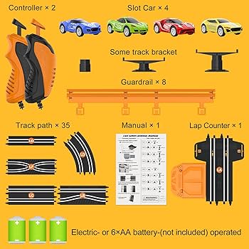 Amazon | スロットカー レーストラックセット レースカー
