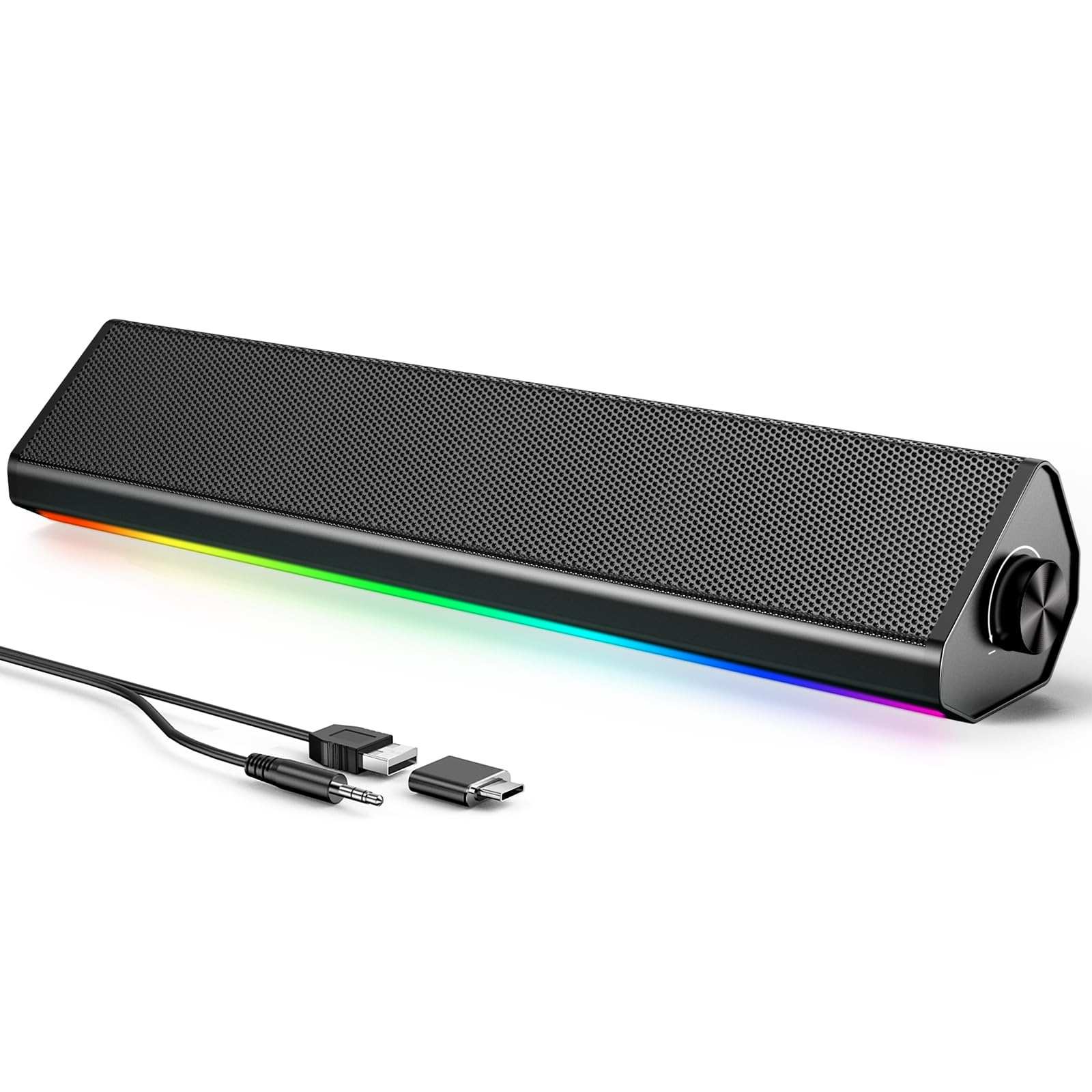 Computer Speakers for PC and Laptop, Under Monitor Sound Bar, Black