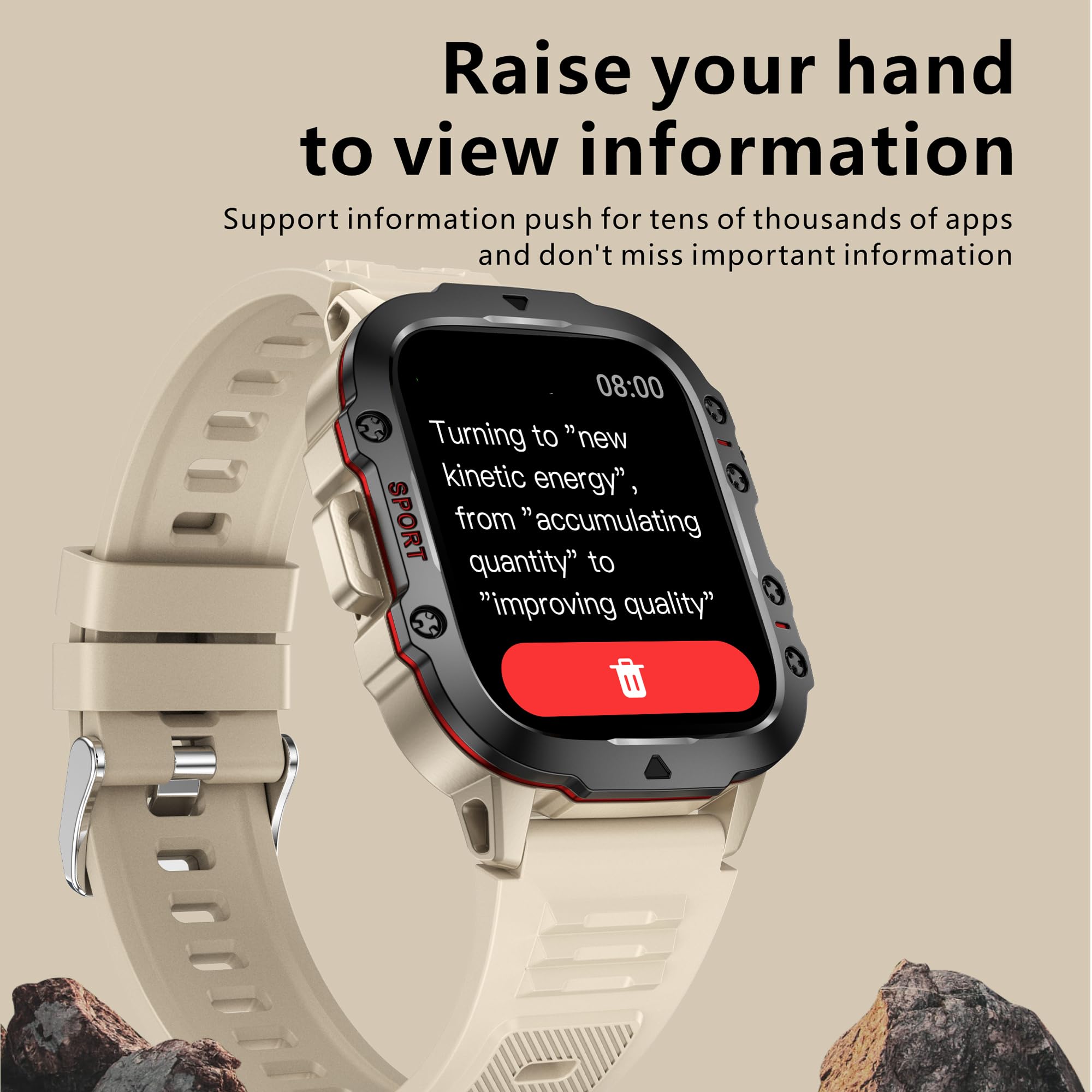 Reloj inteligente AMOLED de 1,96 pulgadas para hombre con función de teléfono, batería de 420 mAh, reloj deportivo con Bluetooth llamadas con monitor de sueño, podómetro, resistente al agua 5 ATM