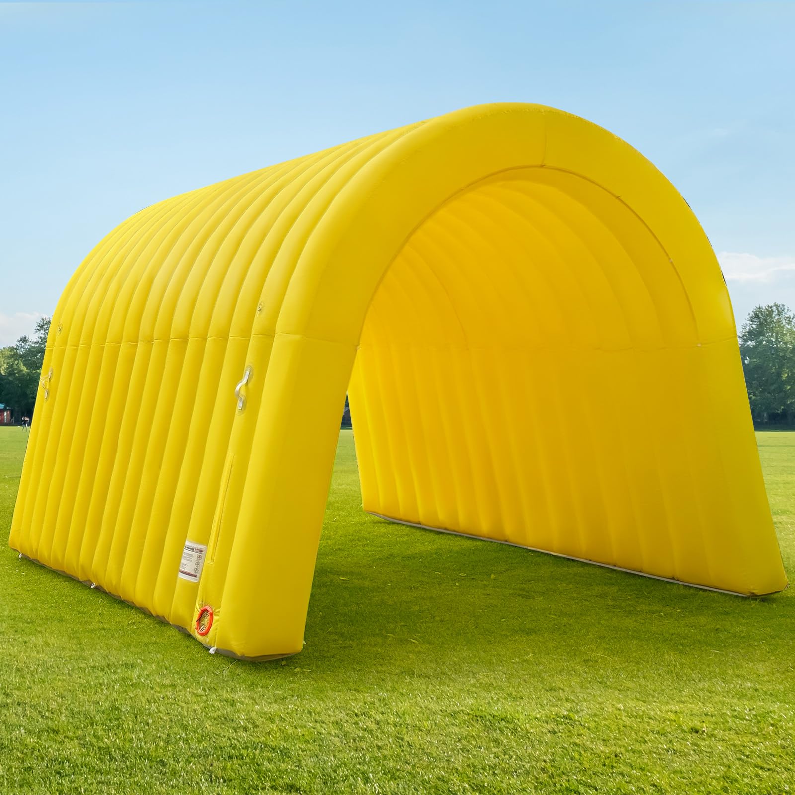OZIS 16FT Inflatable Tunnel Sports Entrance with Installed Blower Inflatable Tunnel Tent for Business Advertising Event Exhibition Promotion,Street,Shop,Supermarket,School(Yellow, 16x10x10Ft)