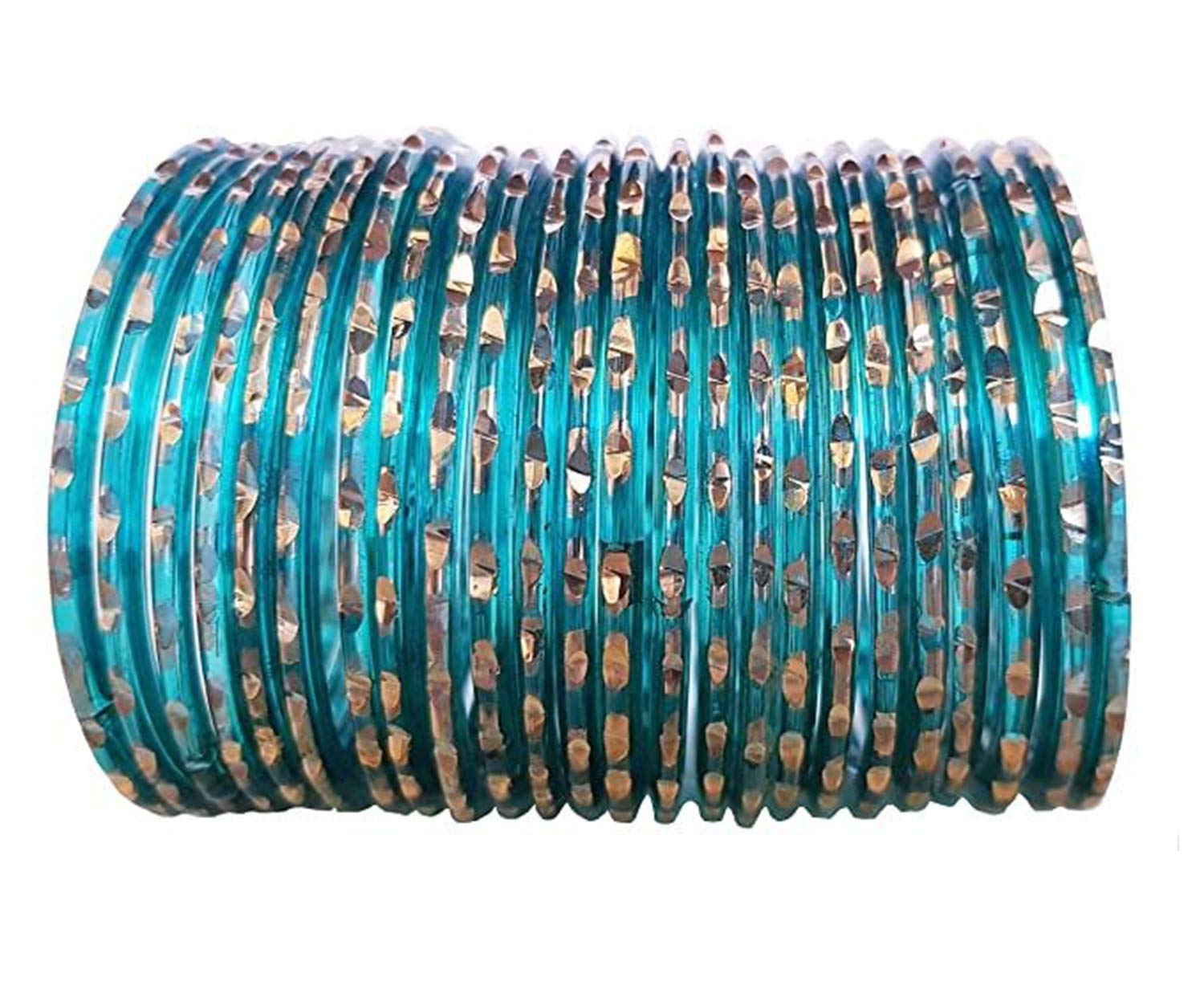 SB SB14 Blue Glass Bangles for Women