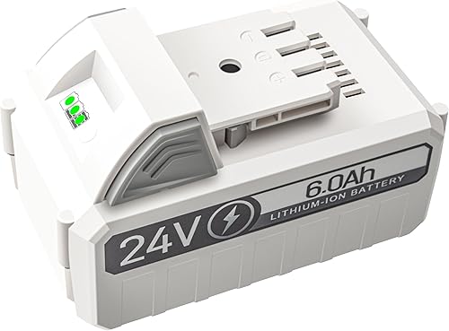 DMMNS Batería de repuesto de iones de litio de 6.0Ah 24V para Snow Joe y Sun Joe iON+ System 24V Batería 24VBAT-LTX 24VBAT-LTW 24VBAT-LTE 24VBAT-LT