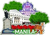 Vista 1 de Imán de Manila de Filipinas para nevera de madera 3D, monumentos de viaje, coleccionables, recuerdos, decoración hecha a mano -587