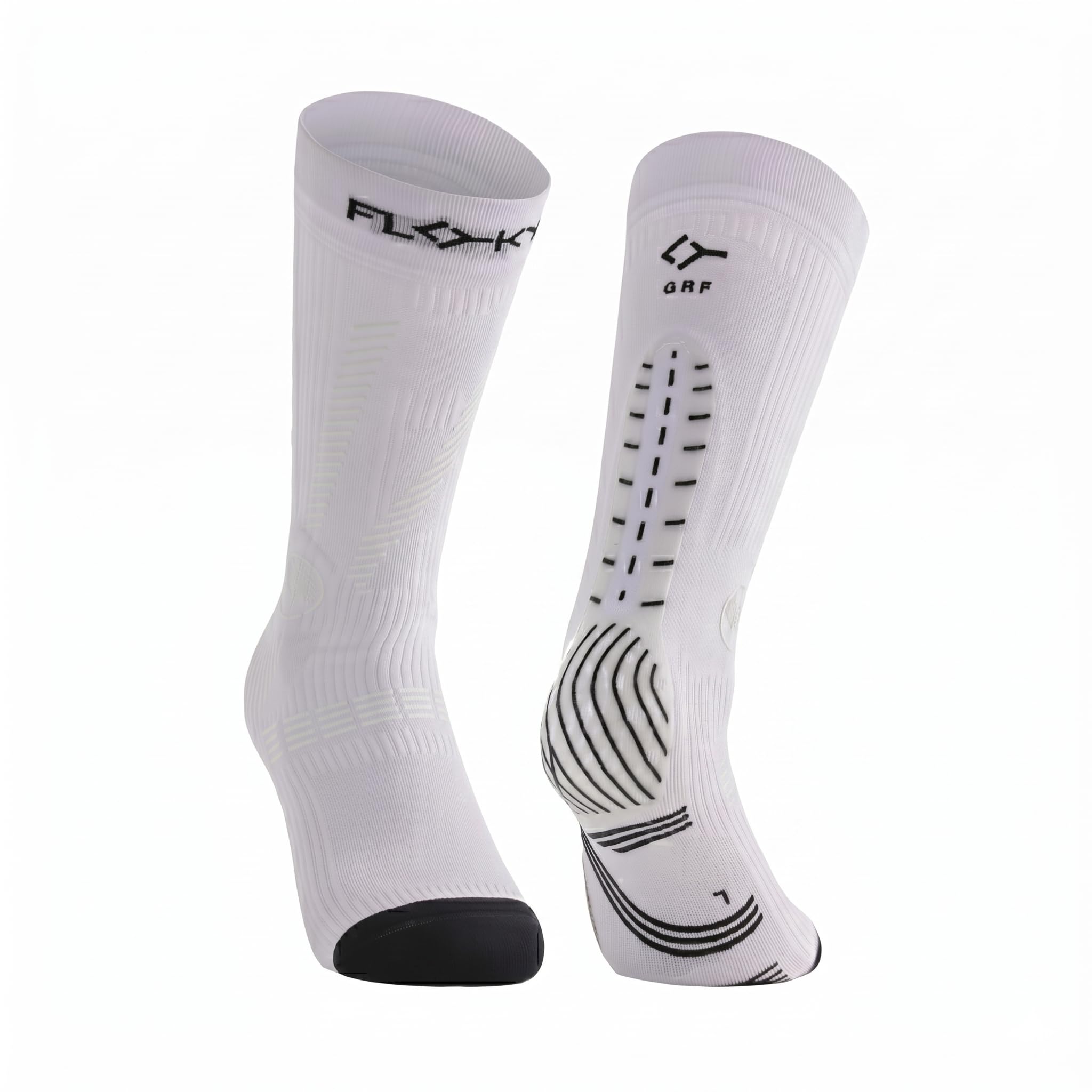 FLOKY GRF MEDIUM Biomechanische Kompressionsstrümpfe für Sport mit hohem Aufprall für Basketball, Volley, Crossfit, Hydrox, Schutz der Achillessehne und Muskeln, maximale Vibrationsreduzierung.