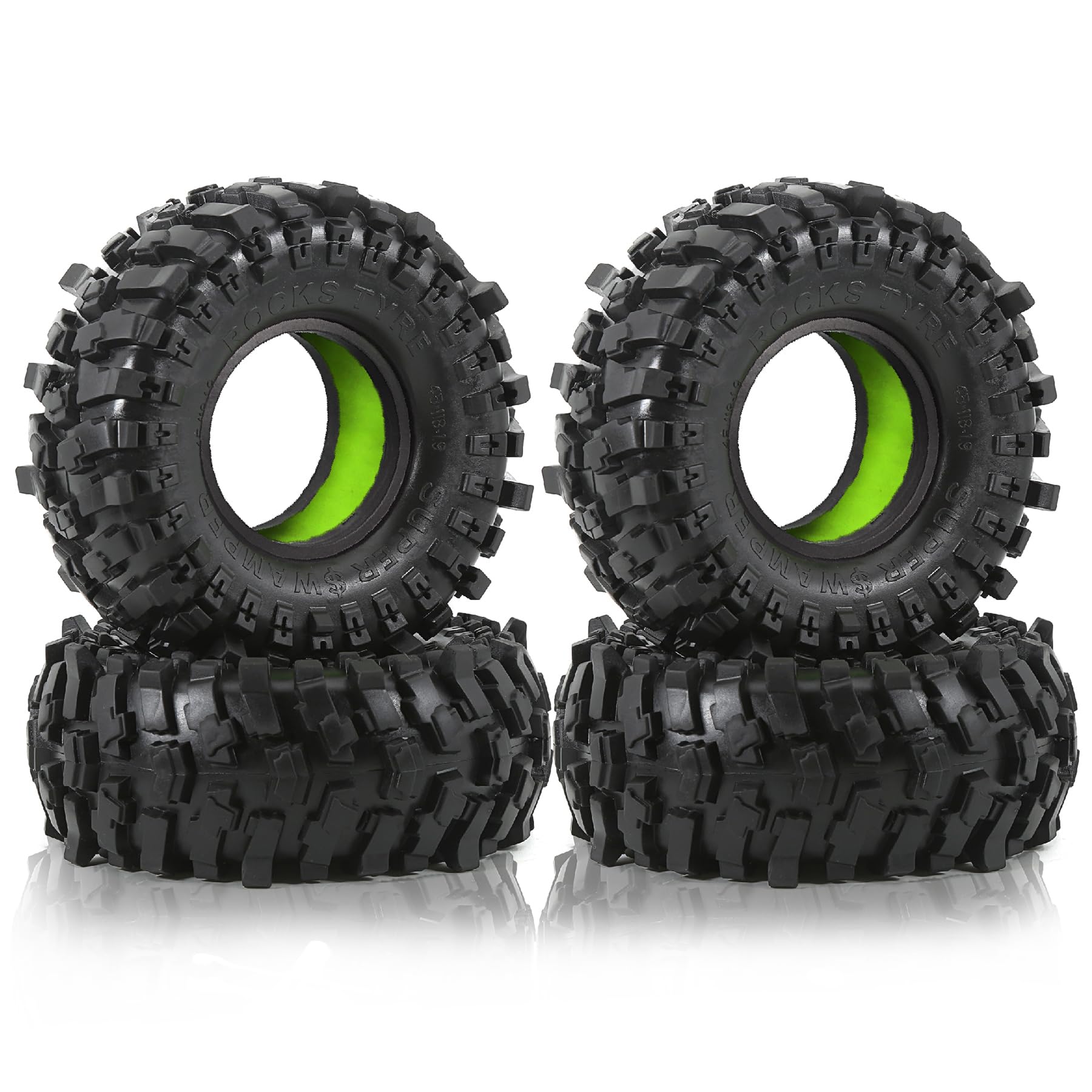 KEEDA Neumático De Goma 1.9″ Para Coches RC 1:10 – 4 Unidades Con Espuma Para Rock Crawler