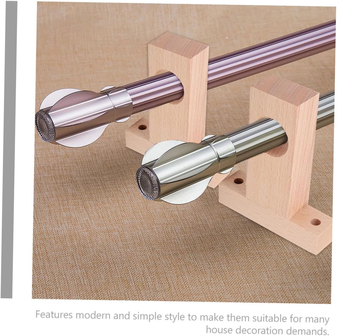 4pcs Blackout Curtain Rod Brackets Sturdy Drapery Rod Holders for Living Room Bedroom Office Replacement Hooks
