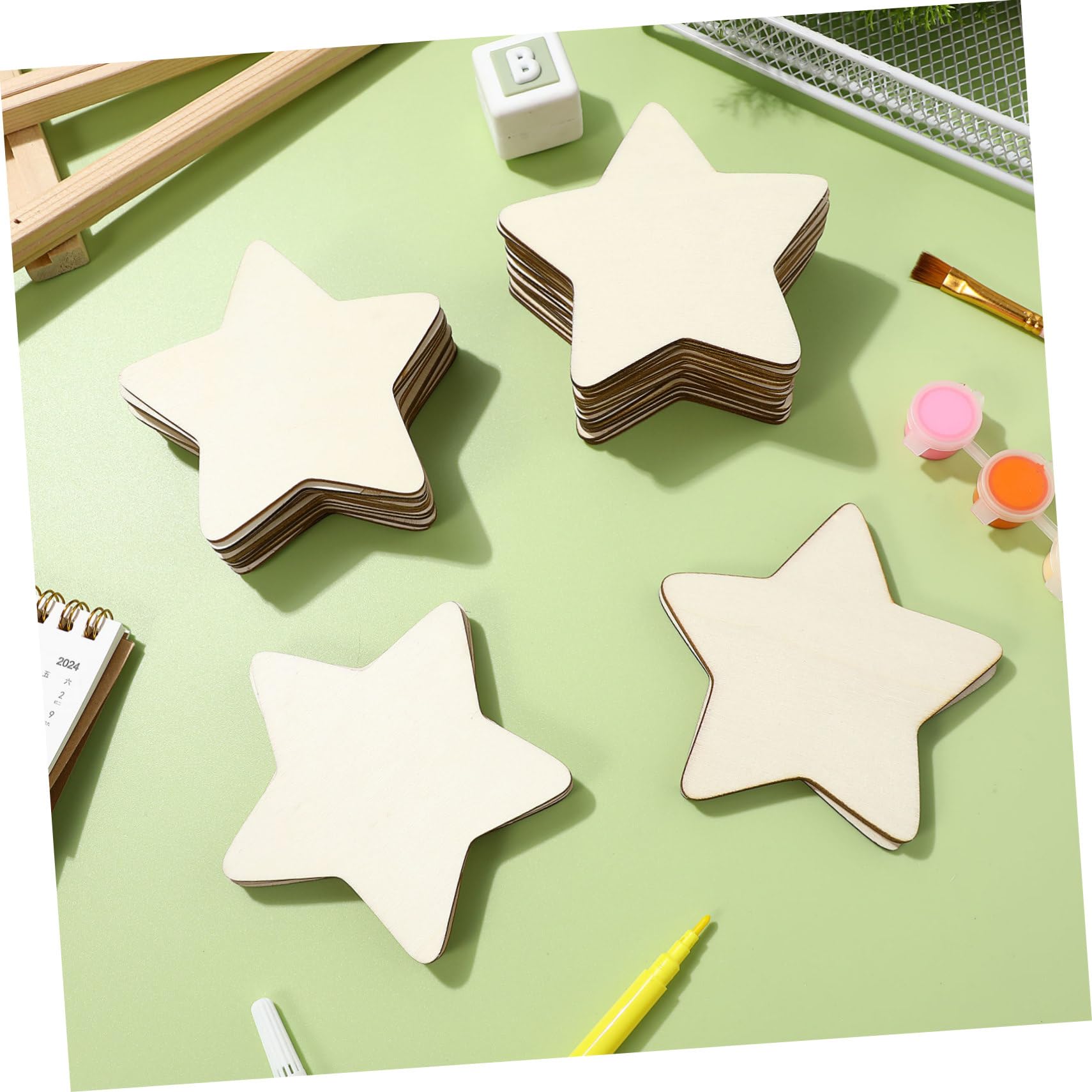 Estrellas de Madera de Cinco Puntas 50 Piezas para Manualidades DIY
