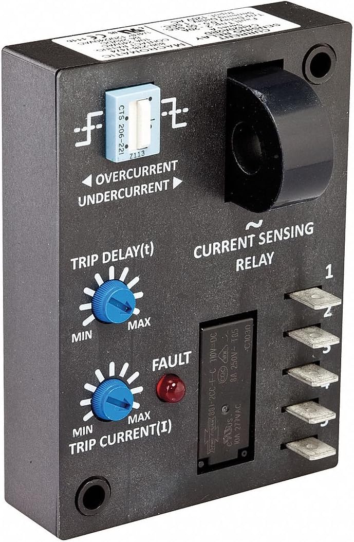 Adjustable Current Sensing Relay, 240VAC Input Voltage, 10.00A Contact