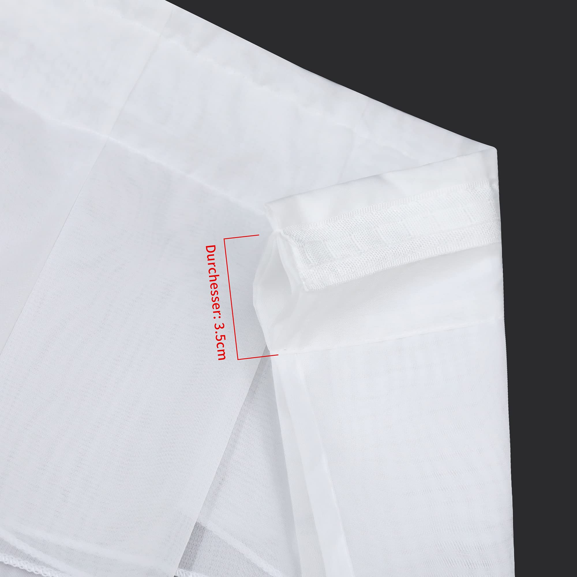 Scheibengardinen Küche Kleinfenster Gardinen mit Kräuselband oder Tunnelzug Bistrogardinen Voile Transparente Kurzgardinen Modern 1 Stück BxH 80x80cm Weiß