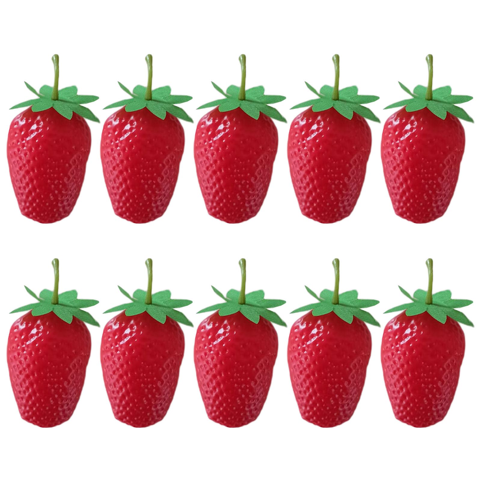 NPYQ 10pcs Realistic Fruit Artificial Strawberry Simulations Decorative Fake Food Model Display Photography Props Toy Realistic