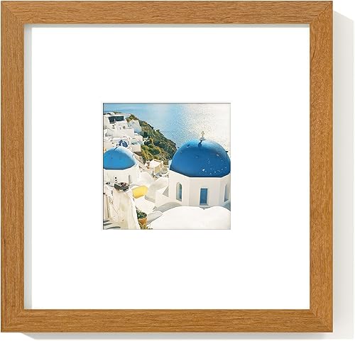 Miniatura 158 de Axeman Marco para póster de 18 x 24 pulgadas con paspartú para 16 x 20 pulgadas, marco de fotos de madera maciza de roble con vidrio templado, marco