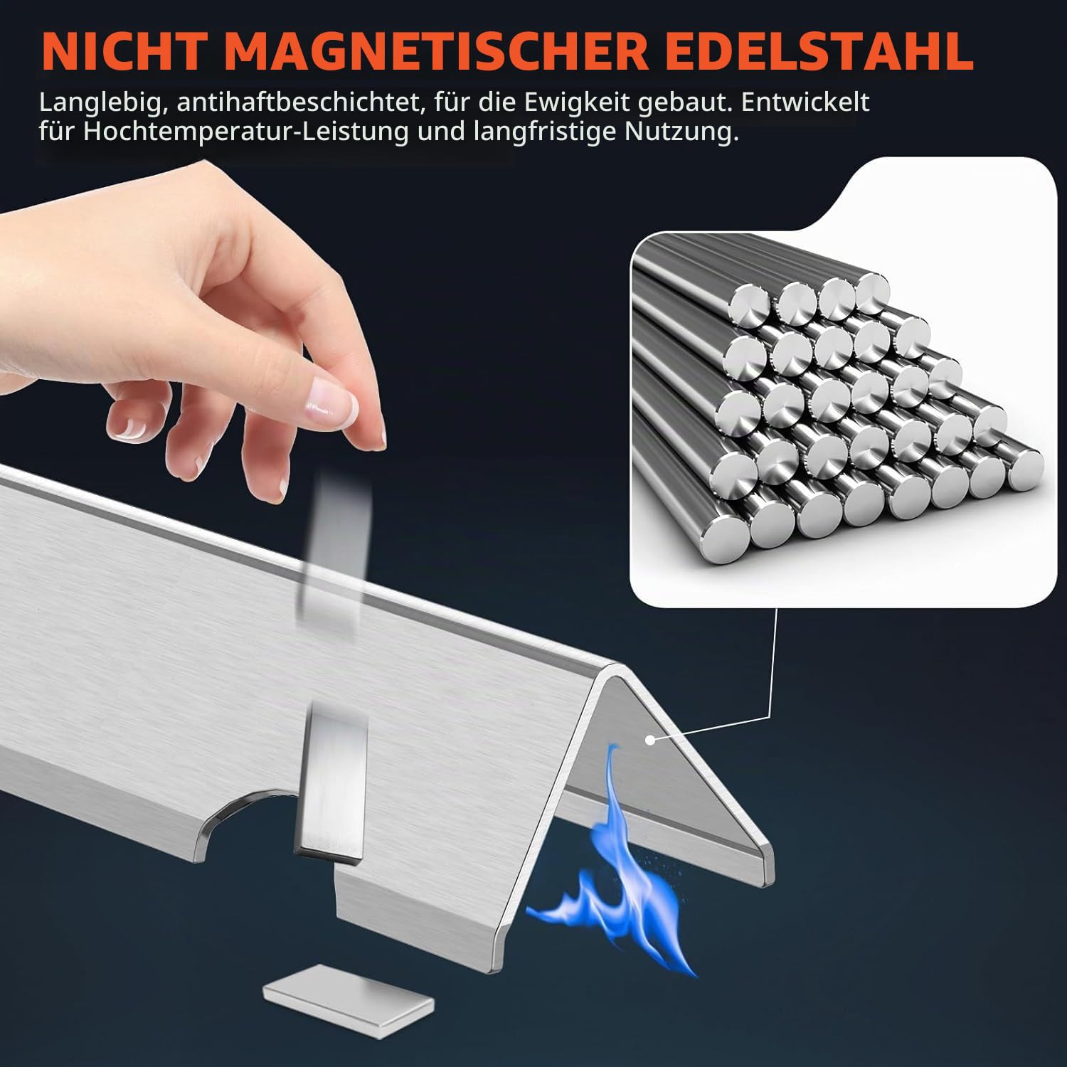 QuliMetal Aromaschienen und Hitzedeflektoren für Weber Genesis II 300 / LX 300, GS4, passend für Genesis II E-310, II E-315, II E/S-335, II SE-335, Grill-Ersatzteile für Weber 66795, 66685,