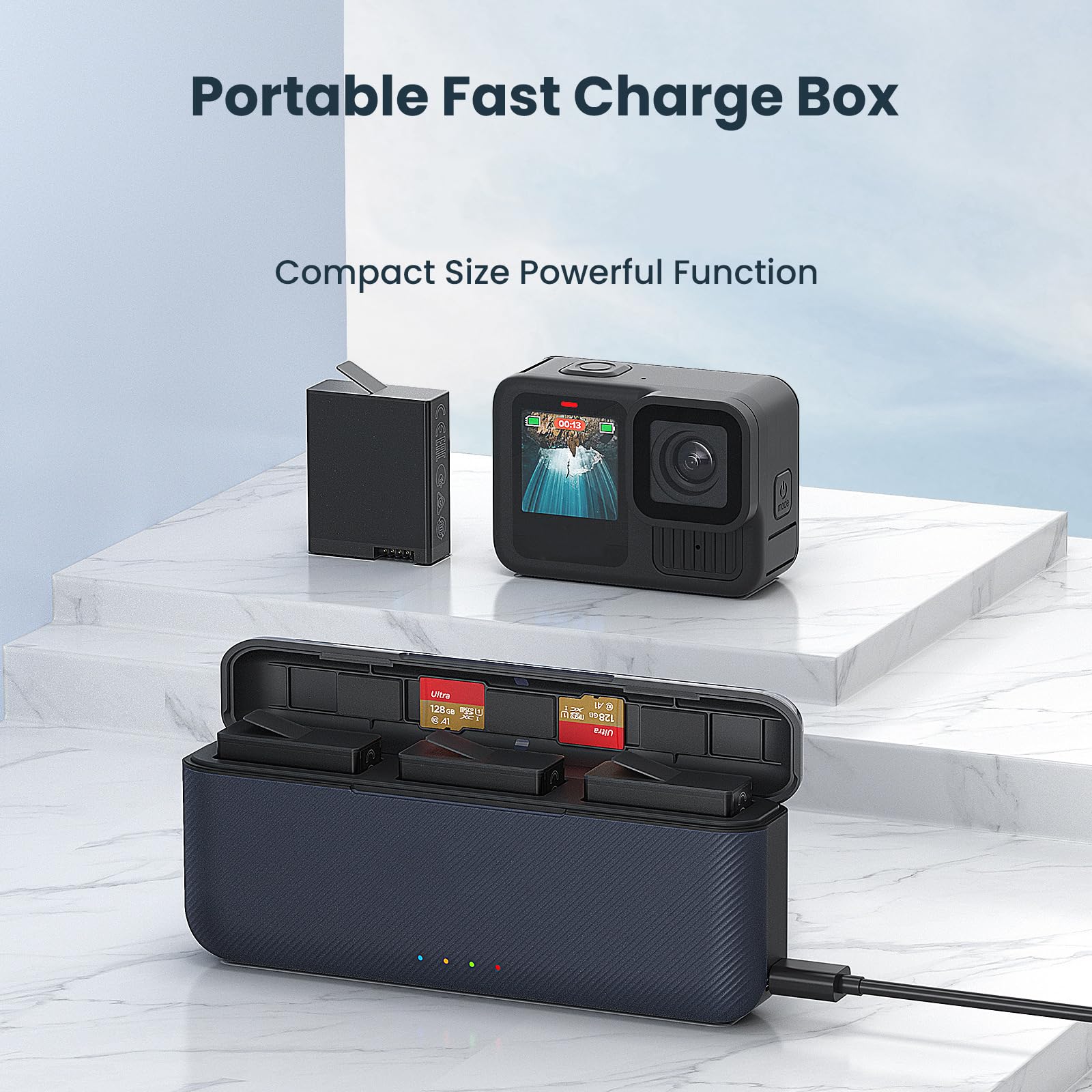 Custodia di ricarica rapida per batteria per 13 con coperture magnetiche e due stampaggio a iniezione