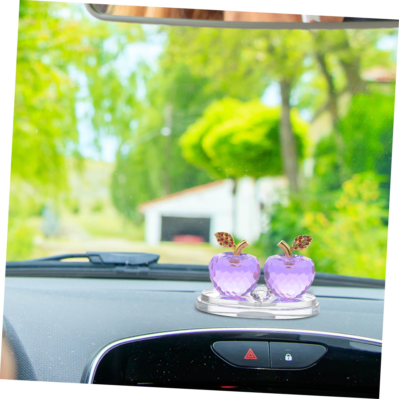 IMIKEYA Auto-armaturenbrett-dekoration aus Glas Apfelförmiger Aromatherapie-parfümbehälter Leerer Duftbehälter fürs Auto Innenraum-duftdiffusor Armaturenbrett-ornament für Verschiedene