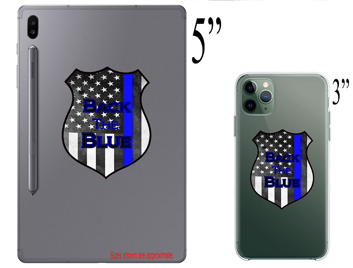 Aluminum Thin Blue Line License Sticker Blue Lives Matter Decal - In - Foto 5