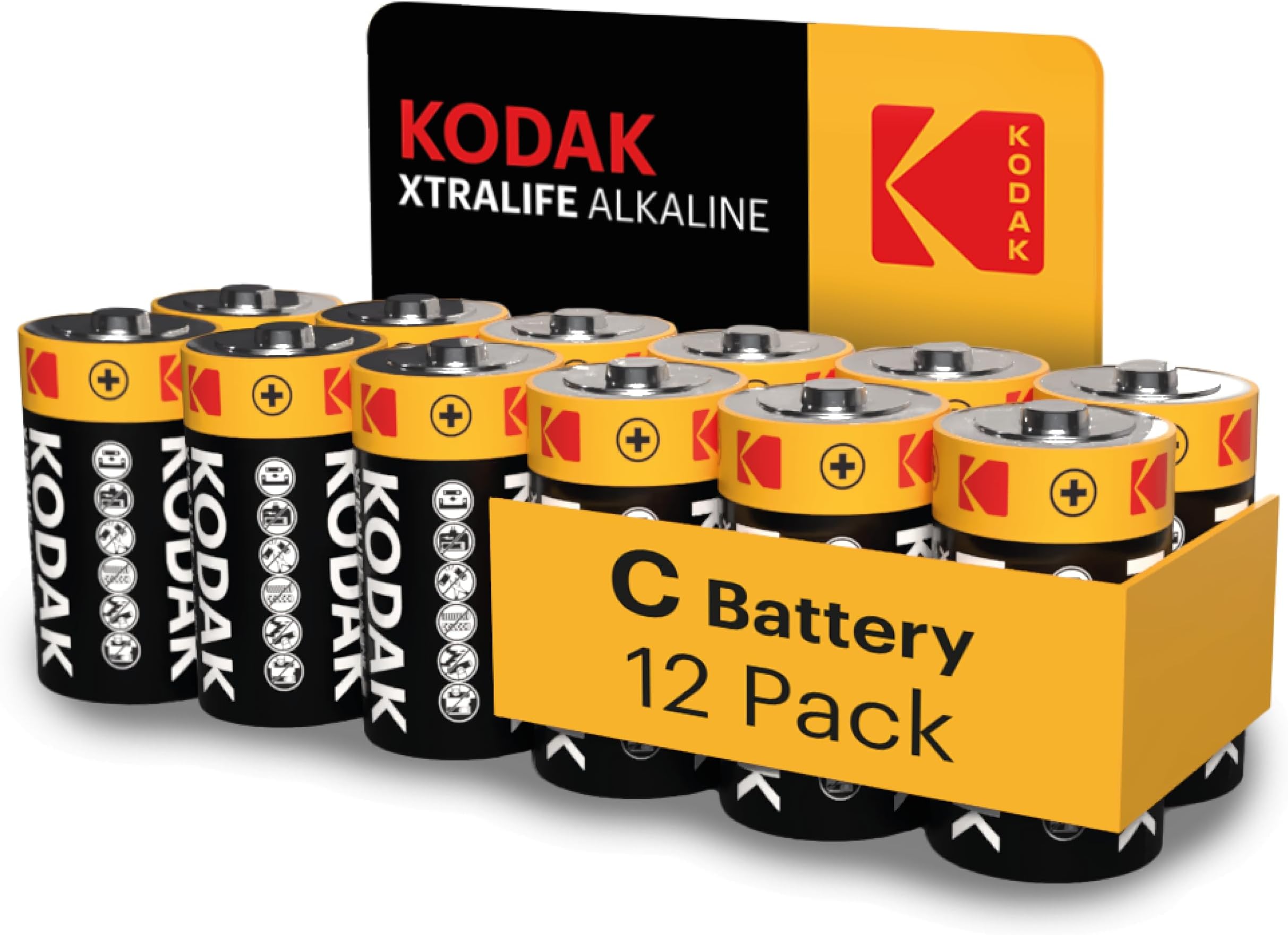 Xtralife C Batteries (12 Pack) - 1.5V Alkaline, Type C Cell LR14/MN1400 Size Battery, Suitable for Flashlights, Torches, Toys & More, 10-Year Shelf Life (12 Count)