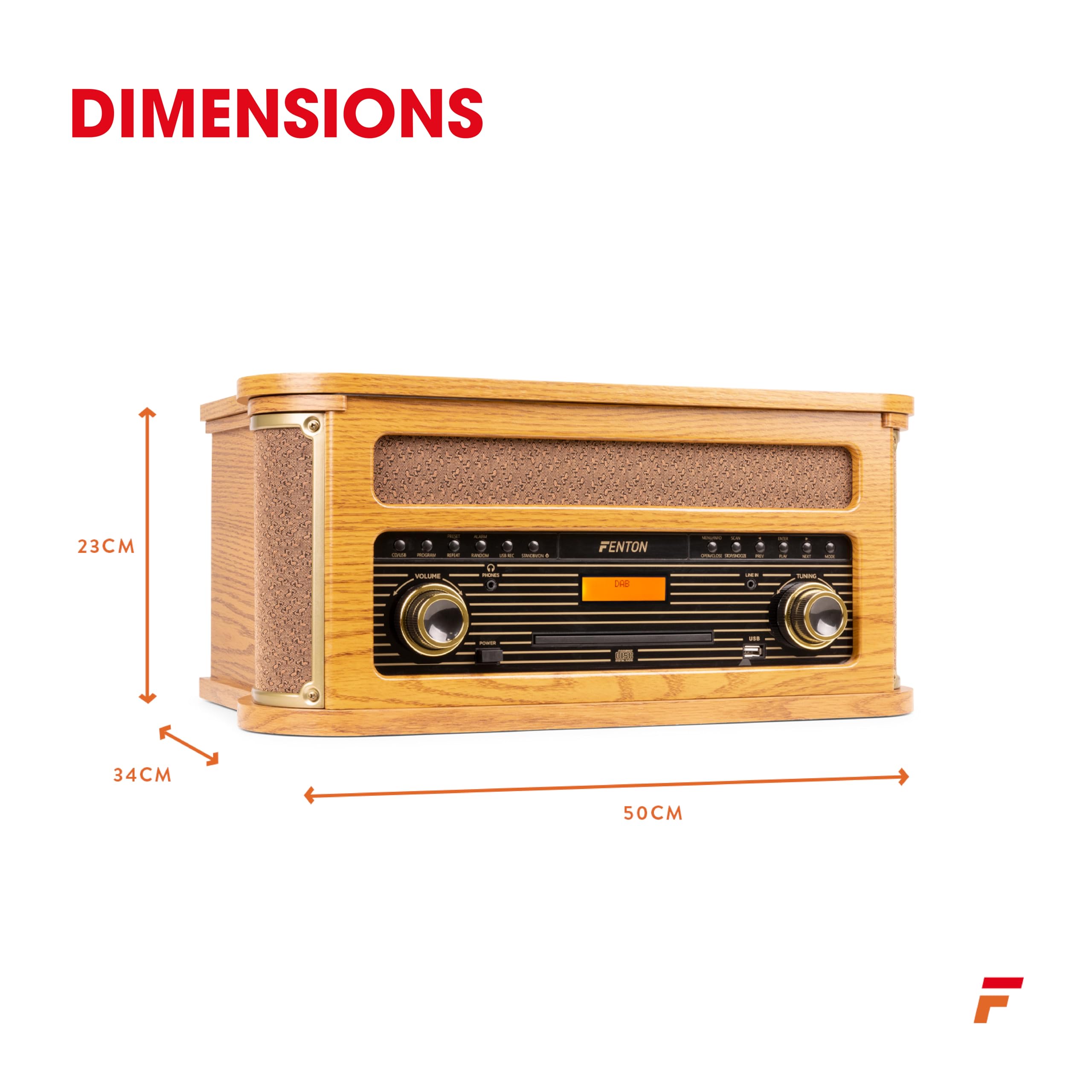 Fenton Memphis Platine Vinyle Bluetooth avec Radio Dab/FM - Bois Clair, Lecteur MP3/CD/Cassette, Numérisation des Vinyles, Idéal pour Décorer Votre Salon et Écouter Vos Musiques