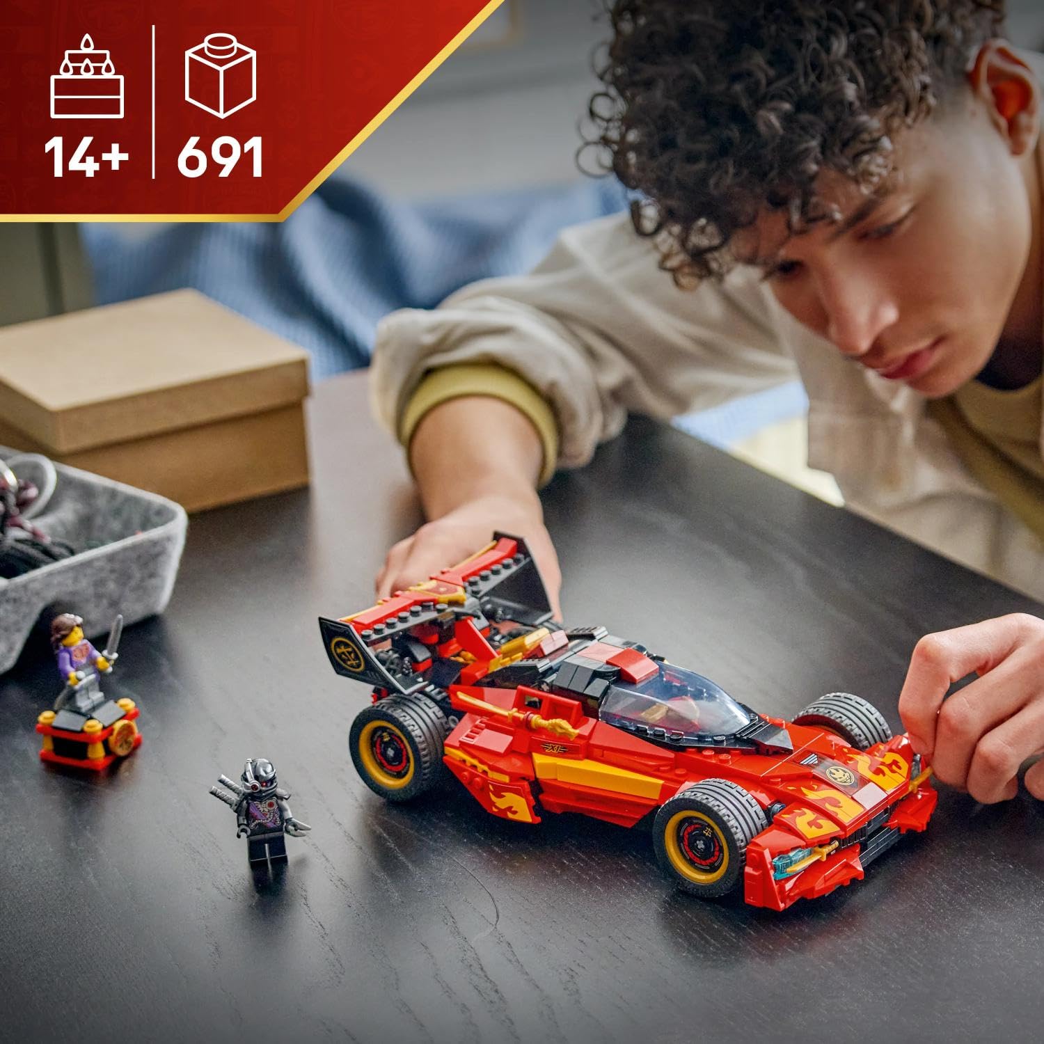 LEGO NINJAGO Super-Bolide Ninja X-1-15° Anniversario - Modello Auto da Corsa con Moto Giocattolo e 3 Minifigure tra cui Kai - Regalo Nostalgico per Ragazzi da 14 Anni in su e per i Fan Adulti 71867