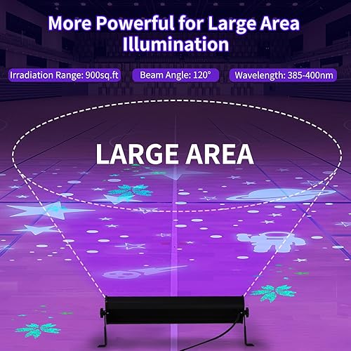 Miniatura 9 de Barra de luz negra de 72 W IP66 impermeable, luz negra LED con enchufe+interruptor+cable de 5 pies, luces negras al aire libre con 108 LED, para