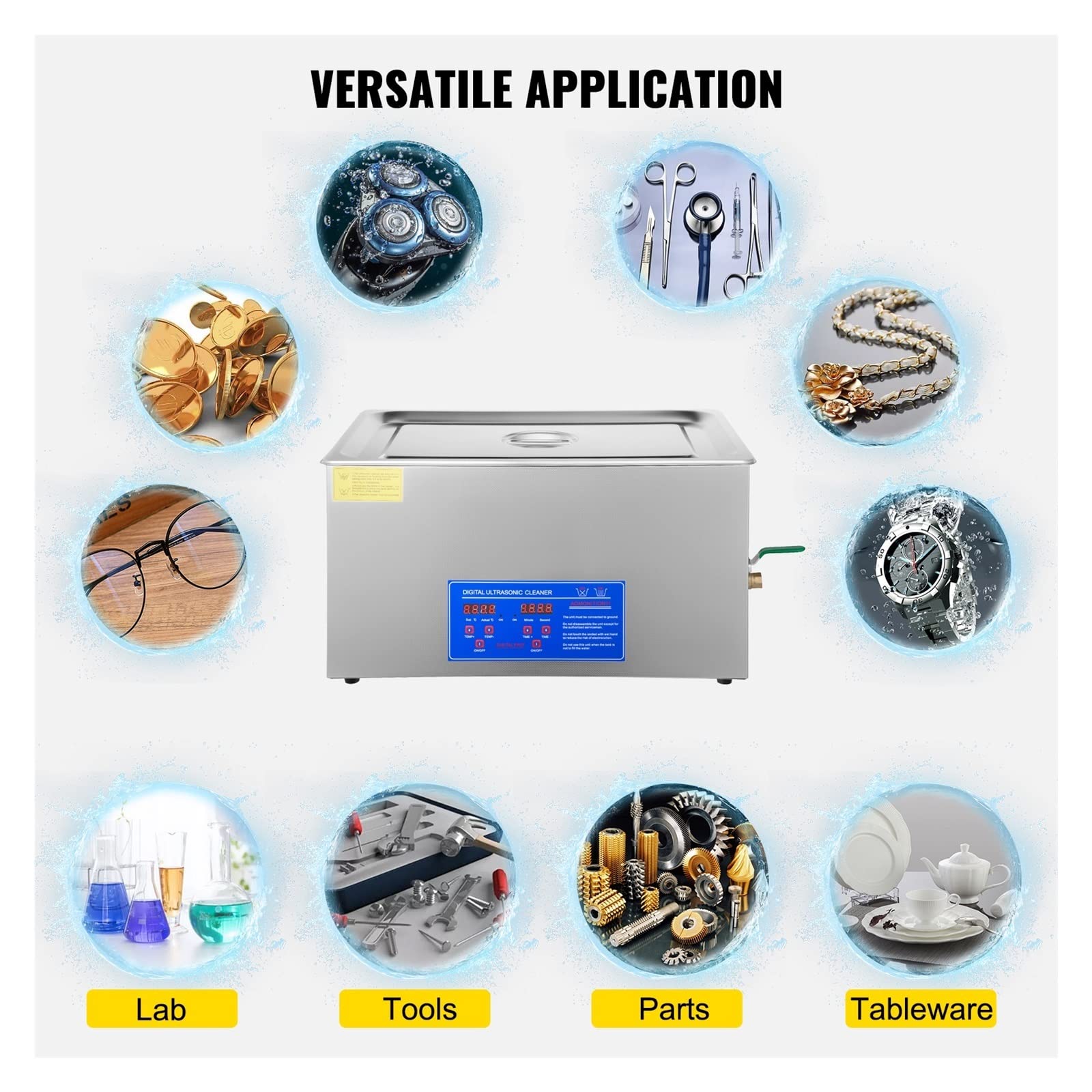 1.3L 2L 3L 6L 10L 15L 22L 30L Pulitore ad ultrasuoni Lave-Dishes Lavatrice Portatile Lavastoviglie Elettrodomestici ad ultrasuoni Facile da Usare(30L)