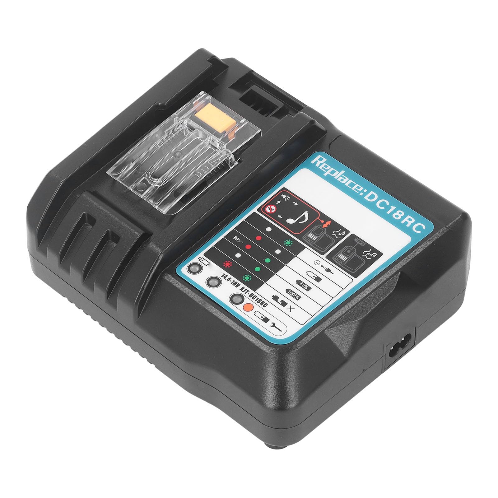 Cargador de Batería de Iones de Litio, 100-240V Profesional 0.85A MAX DC18RC 18V Cargador de Batería para BL1840B para BL1815 para BL1450 (Enchufe de la UE)