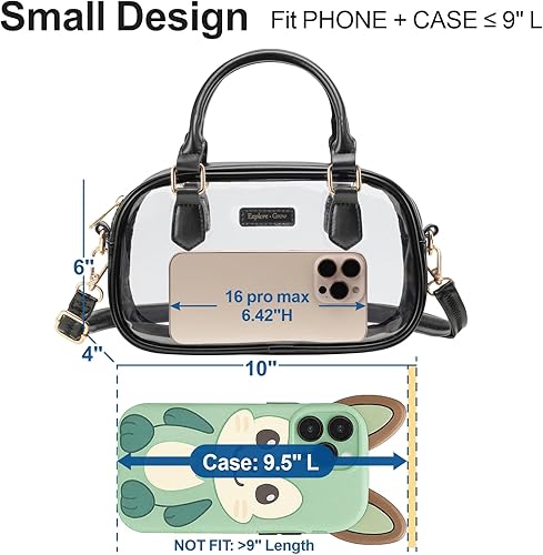 Miniatura 10 de PACKISM Monederos transparentes para mujer, bolsa transparente para estadios, bolsa cruzada aprobada para conciertos para el día del juego, eventos,