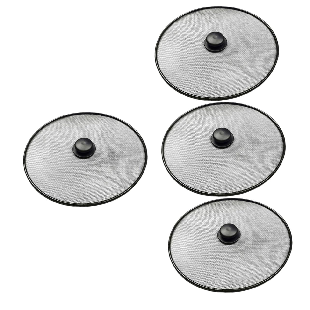 PRETYZOOM Protector Acero 4 Piezas Tapa De Olla Antisalpicaduras De Pantalla Antisalpicaduras para Cocinar Cubierta De Salpicaduras De Grasa Protector contra Salpicaduras Acero Inoxidable Black