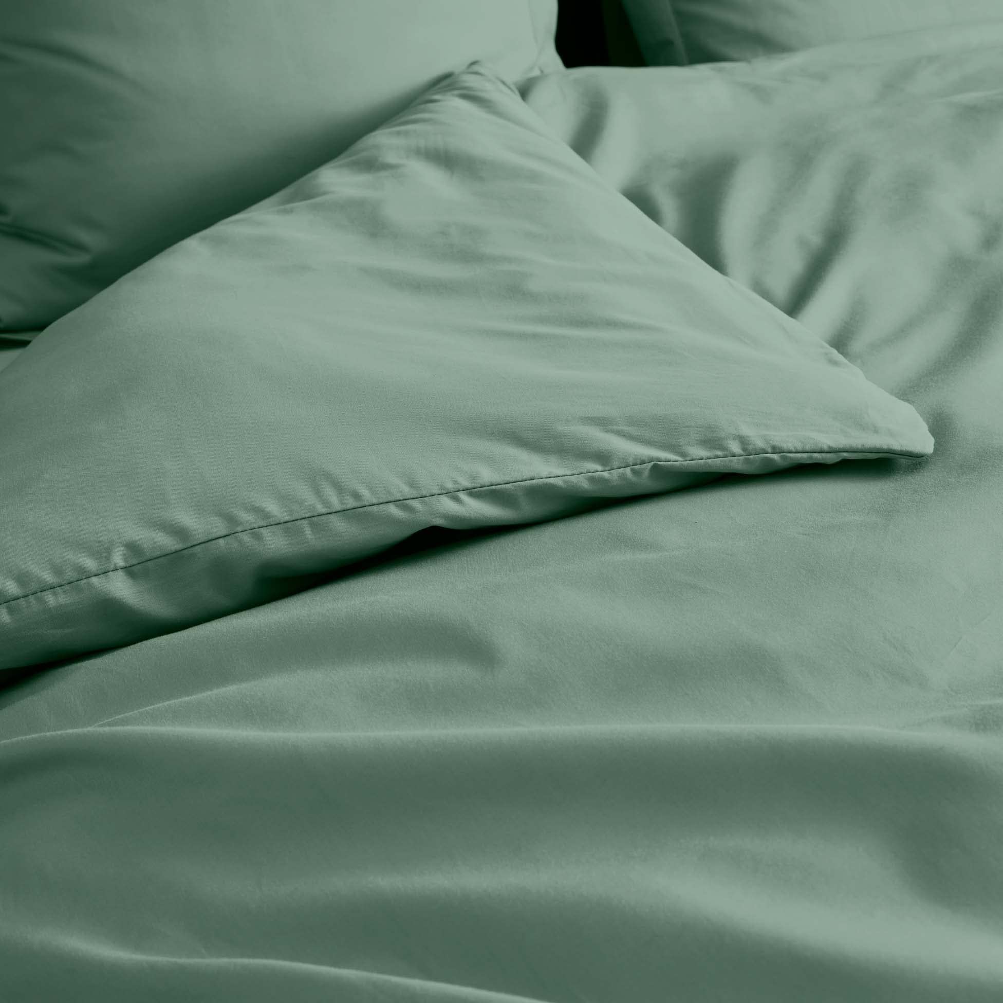 douceur d'intérieur, Percale Cotton Duvet Cover 260 x 240 cm Lime Green, Housse De Couette 260 x 240 cm - Image 4