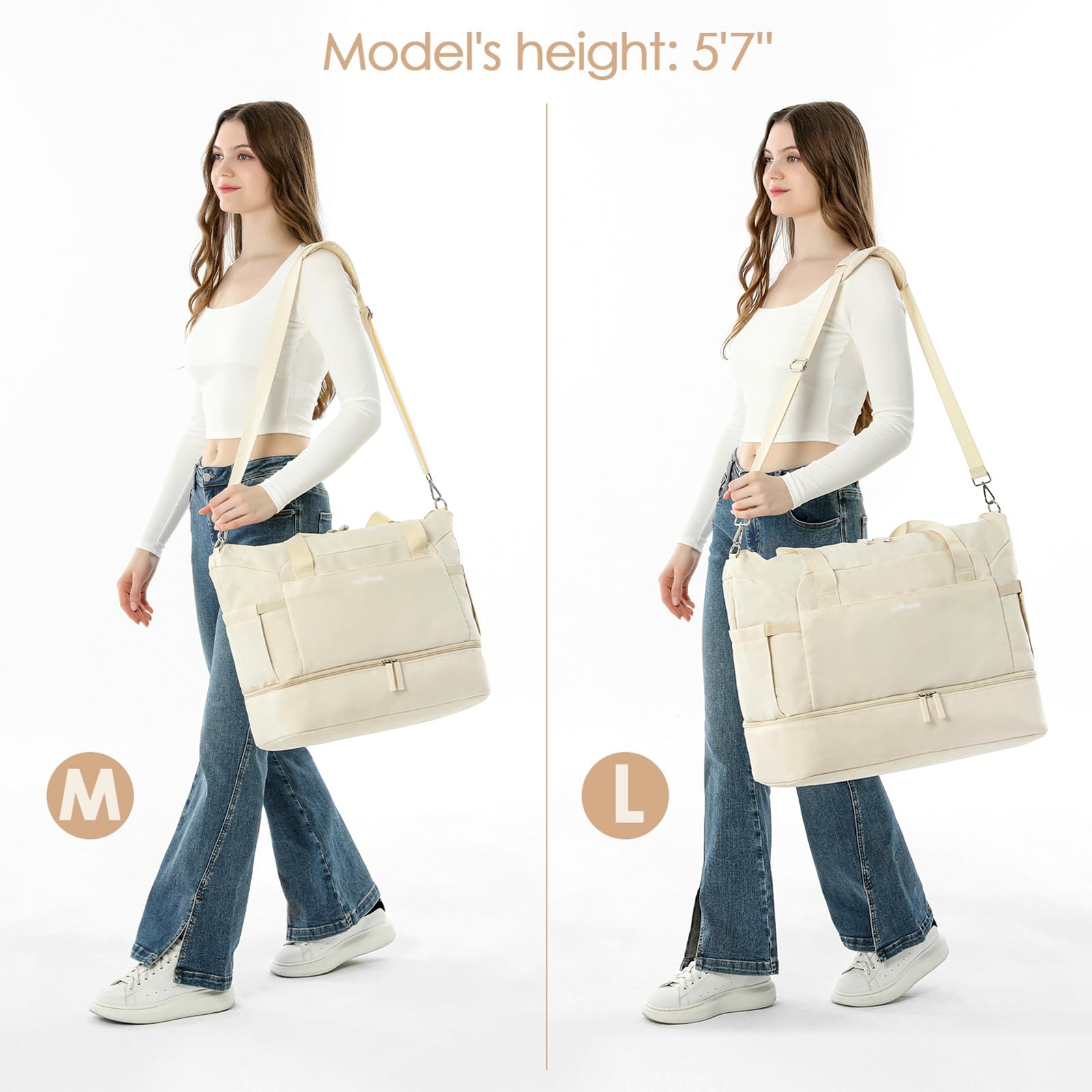 ETRONIK Bolsa de Deporte de Viaje para Mujer, Fin de Semana con Compartimento para Zapatos y Compartimento húmedo, Bolsa de Viaje para Mujer, para Viajes, Gimnasio, Yoga