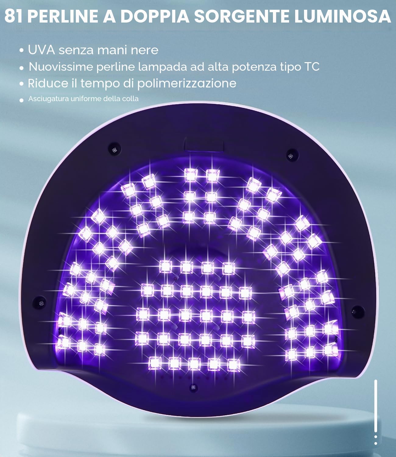 Professionale Lampada UV LED Unghie, 380W 81 sfere di lampada a LEDs, Semipermanente Curare Rapidamente Pedicure Fornetto per Tutti i Smalti, Automatico Sensore per Manicure a Casa e in Salone