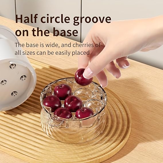 2025 Upgrade Multi-Cherry Pitter Tool - 7-in-1 Dual-Compartment Design, Quick Pitting for 7 Cherries, Dishwasher-Safe, Food-Grade ABS, Pit Remover for Cherries/Jam/Desserts (Red)