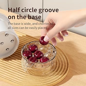 2025 Upgrade Multi-Cherry Pitter Tool - 7-in-1 Dual-Compartment Design, Quick Pitting for 7 Cherries, Dishwasher-Safe, Food-Grade ABS, Pit Remover for Cherries/Jam/Desserts (Red)