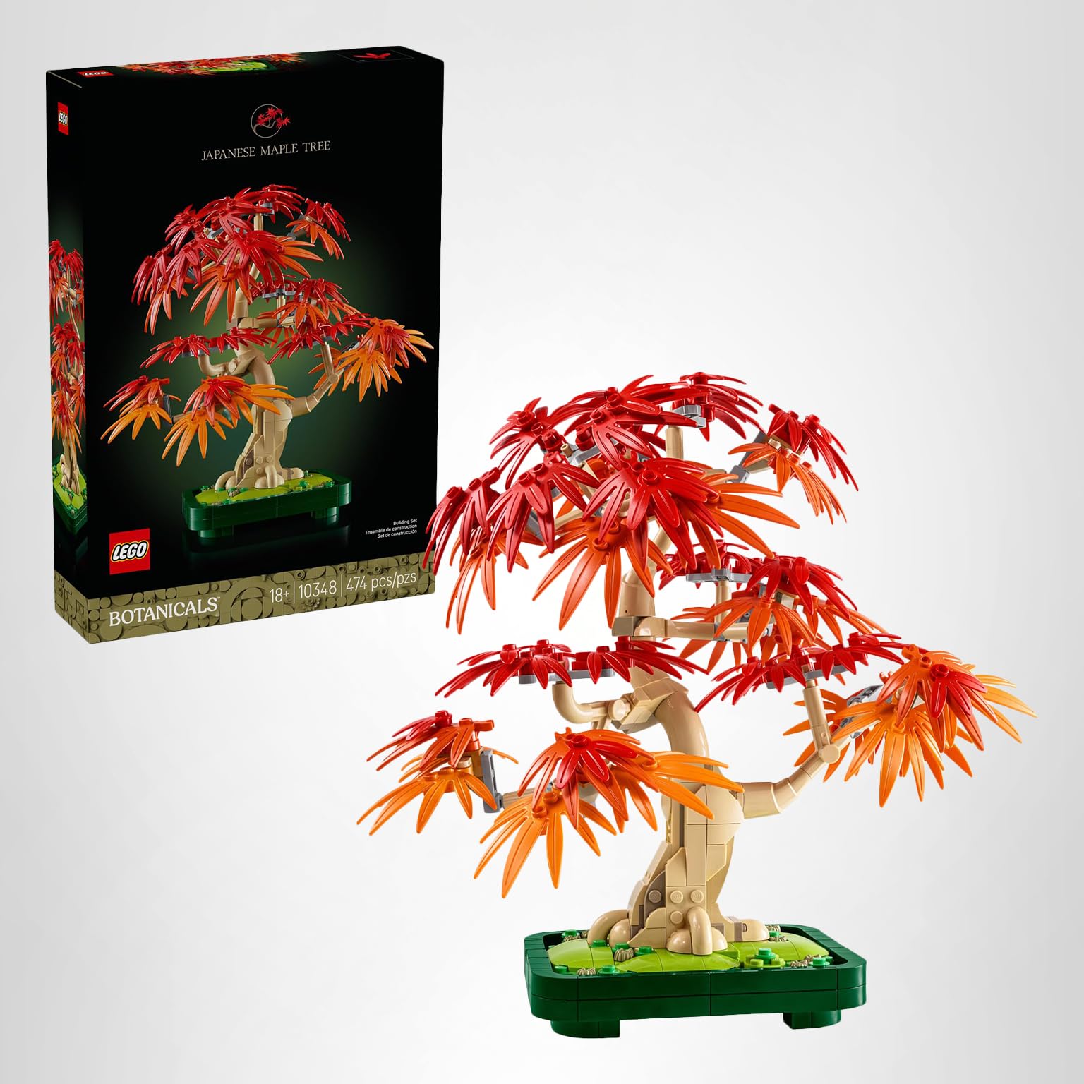 LEGO Botanicals Japanese Red Maple Bonsai Tree Building Kit for Adults 18+ - Unique Home Decor DIY for Room or Office - Housewarming Gift Idea for New Home - Plant Decor for Desk or Bookshelf- 10348