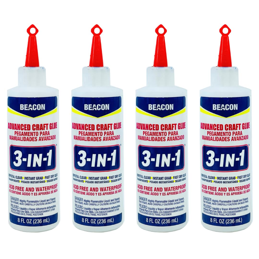 Beacon 3-in-1 Advanced Craft Glue 8 oz (Fоur Расk)