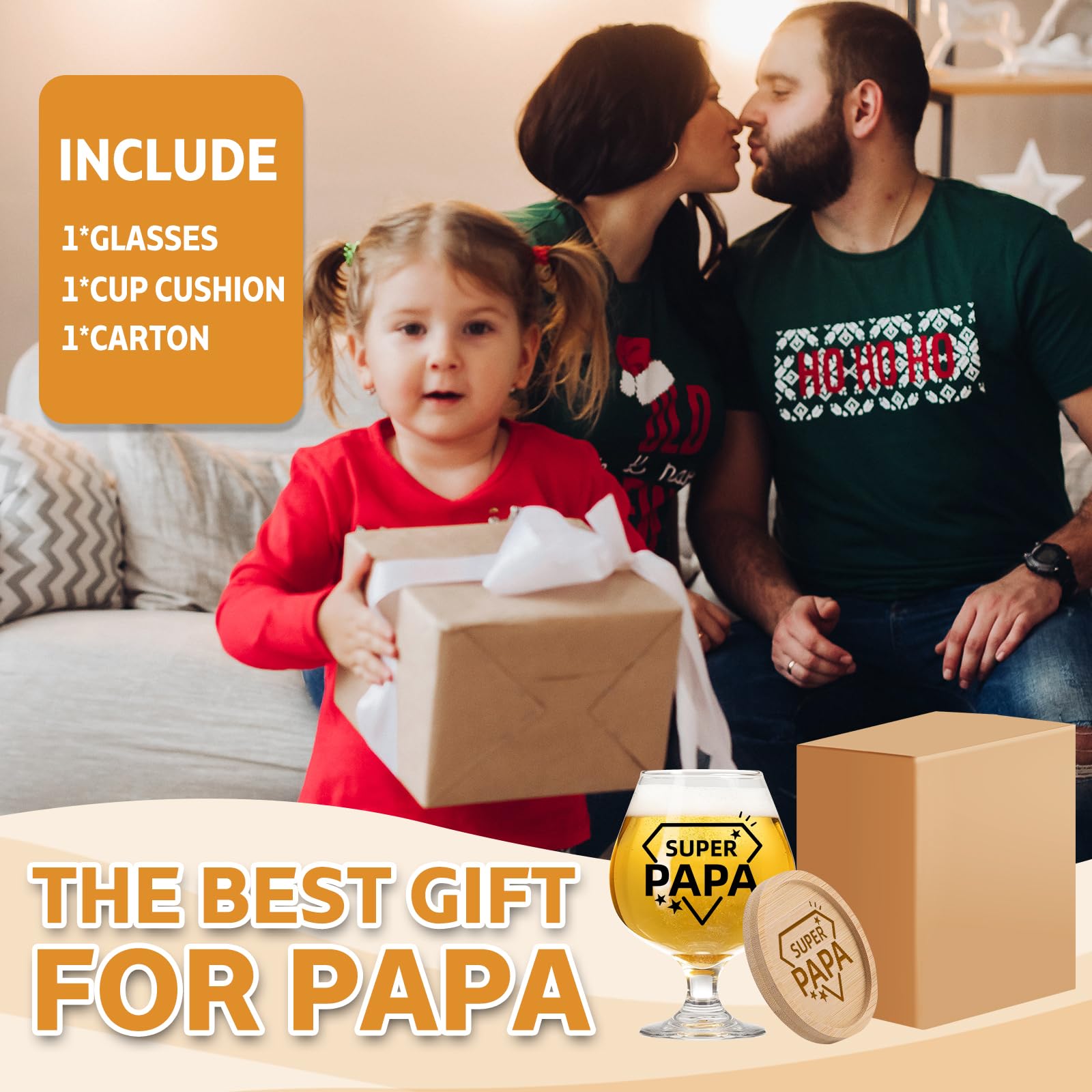Belillpipi, idea regalo per la festa del papà, bicchiere da birra con incisione Bester Papa, regalo per Natale e compleanno per i papà, con sottobicchiere e apribottiglie