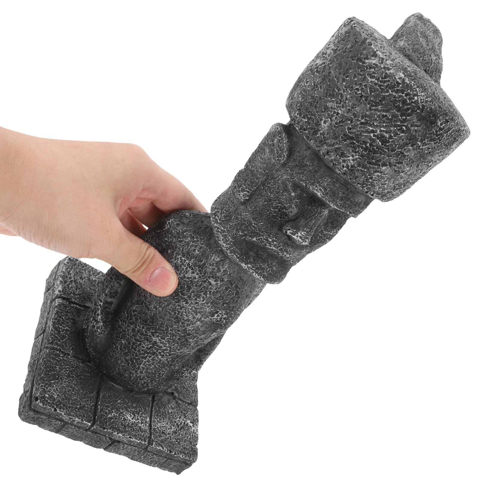 MAGICLULU Statua Moai Antica in Resina, Decorazione per Acquario e Casa, Effetto Realistico Roccia-caverna, Facile da Posizionare, Ornamento Paesaggistico