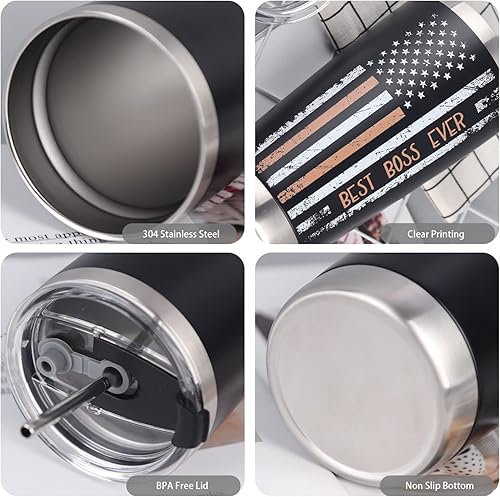 Miniatura 4 de Cosictic Vaso de viaje de 20 onzas con texto en inglés "It's One Thing To Be A Boss", regalo de cumpleaños o Navidad para jefe, jefe, líder,