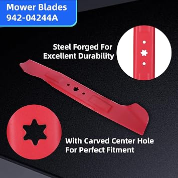2 Packs Mower Mulching Blades Set For 46 Inch Cut MTD/Cub Cadet RZT L46 S46 Troy-Bilt Replaces 942-04244, 942-04290, 942-04244A, 742-04290, 742-04244 490-110-C131 OCC-742-04244 754-04244 561544B