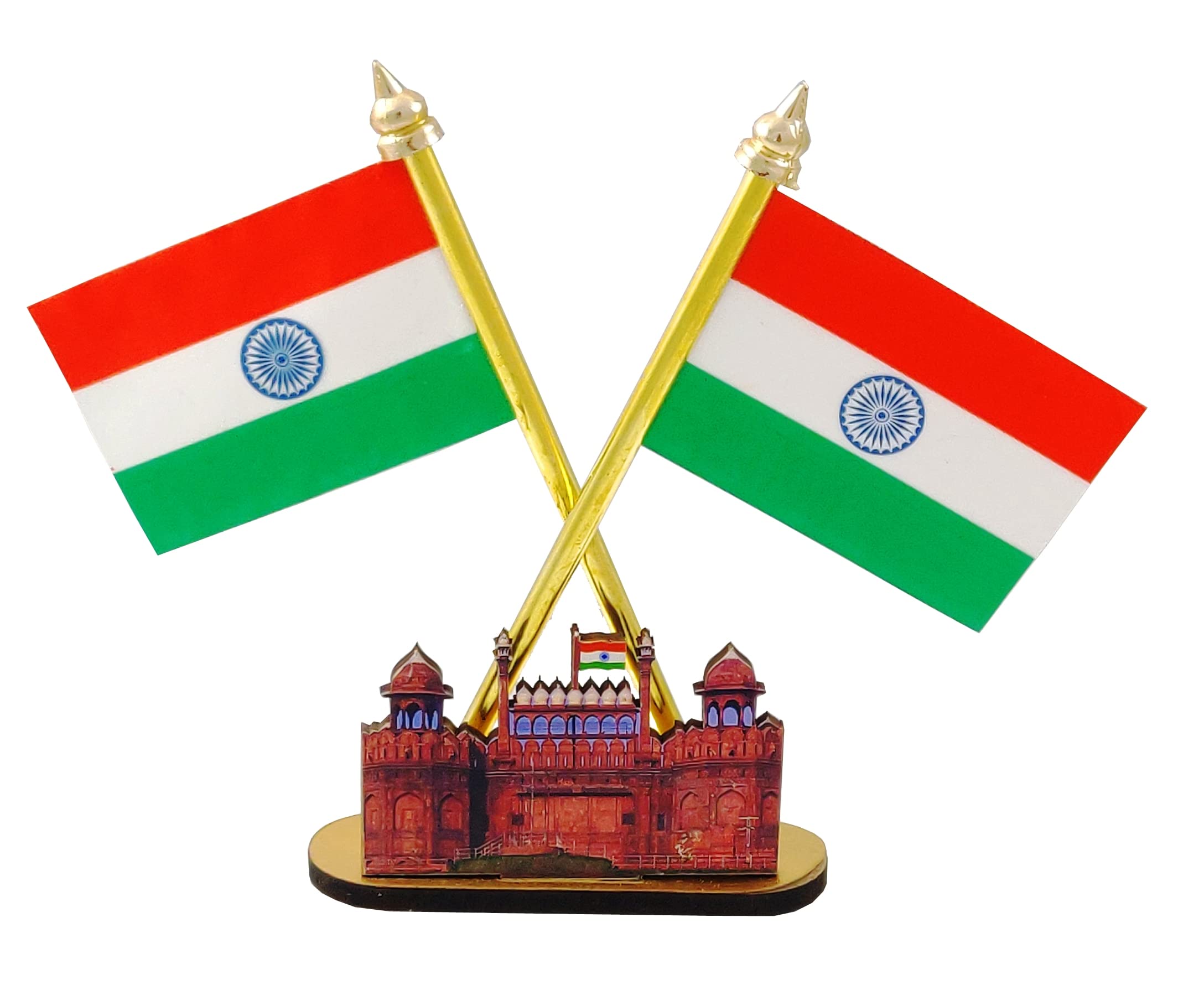 Indian Flag with red fort symbol for Car Dashboard Study Table Home & Office-image-33