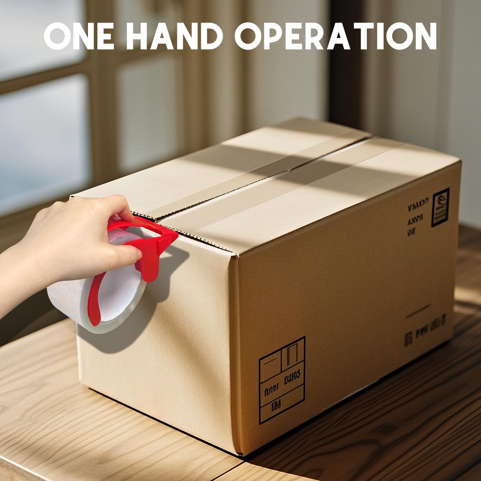 2 Rolls Heavy Duty Clear Packing Tape with Refillable Dispenser,1.88