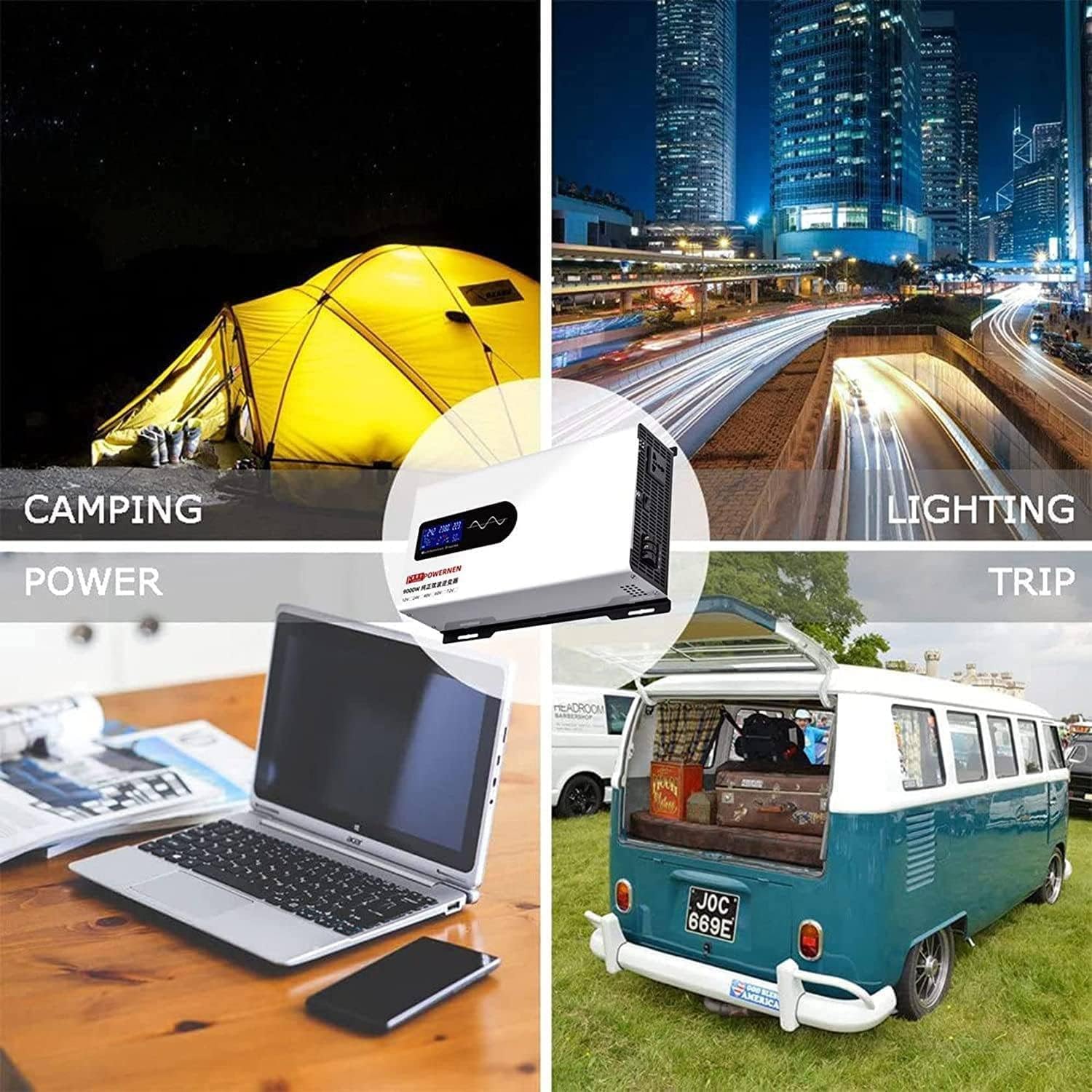 2200W to 5000W Pure Sine Wave Inverter 12V to 220V Converter for Off-Grid Solar System Home RV Surge 4500 5200 6600W 10000 watt 2600W-48Vto220V(5000W,48Vto220V)