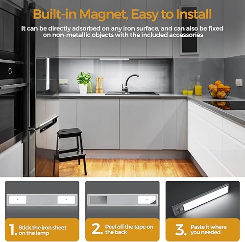 Miniatura 7 de Luces para debajo del gabinete luz LED con sensor de movimiento 29 luces LED para debajo del mostrador regulables inalámbricas recargables USB