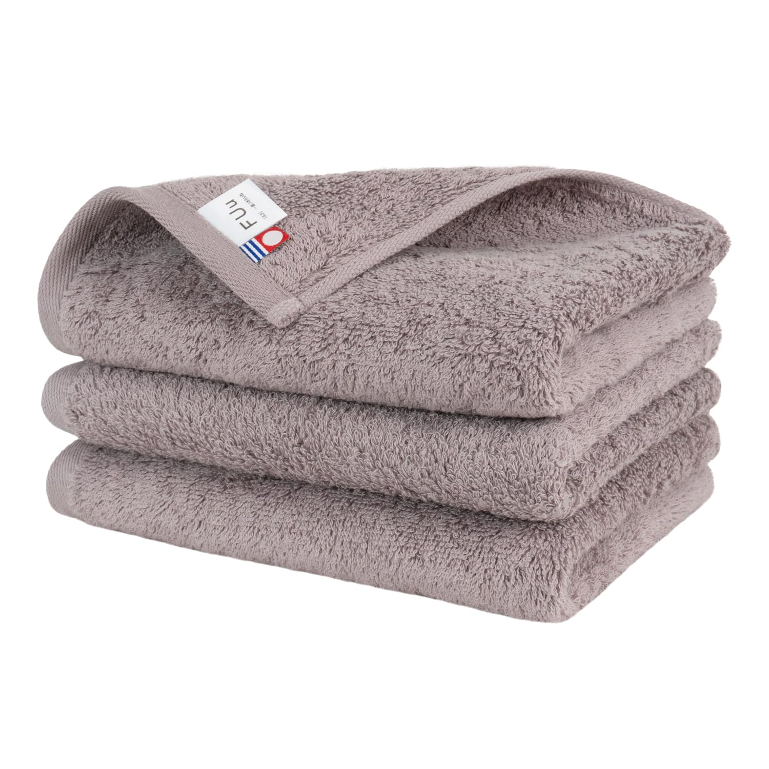 Imabari Towel Face Towel Set of 3 Thick Fluffy Cotton Gray 13x33.5in Japan