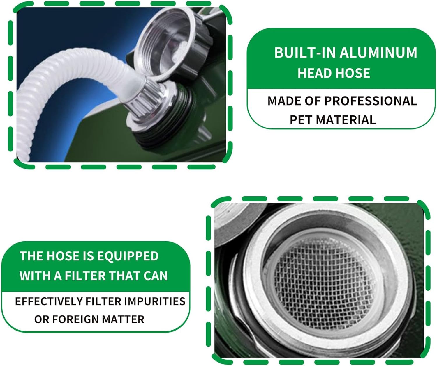 20L 5 Gallon Metal Water Can with Flexible Spout Water Container Water Can for Garden Equipment,Travel and Camping