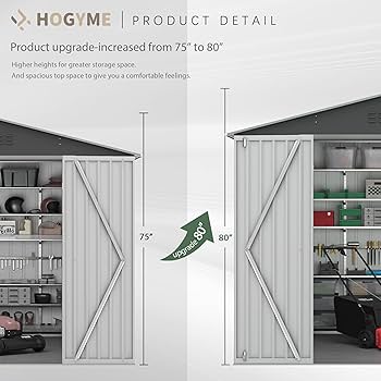 Amazon.com : HOGYME 10 x 12 FT Outdoor Storage Shed, Large Metal